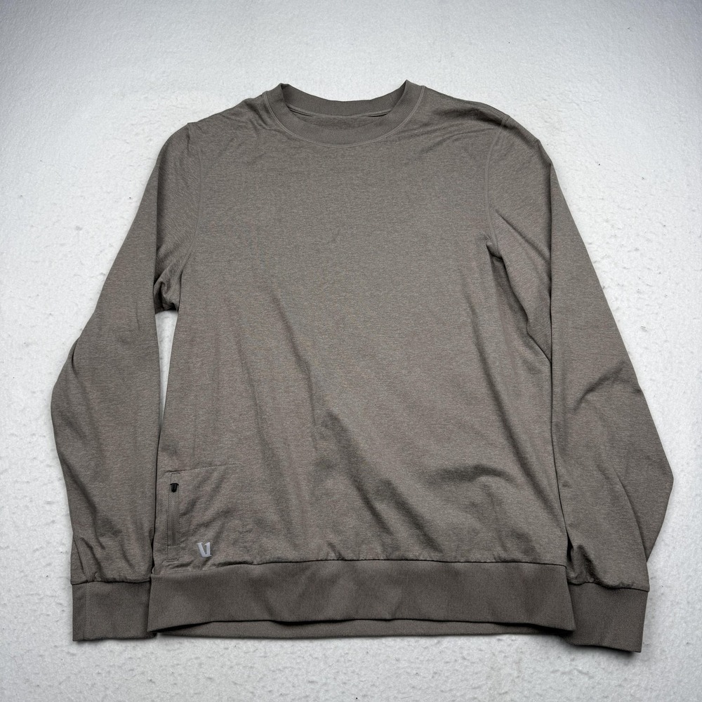 Vuori Pullover Mens Large Brown Ponto Crew Lightweight Long Sleeve Top V224